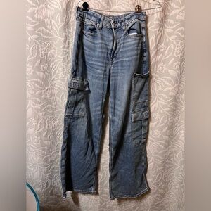American Eagle women’s  Relaxed Fit Denim Cargo Jeans